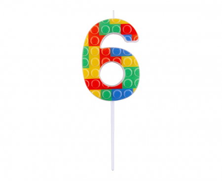 ARTICOLE PARTY - GOD LUMANARE TORT Number 6, blocks, multicolor BH-SPK6