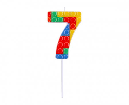 ARTICOLE PARTY - GOD LUMANARE TORT Number 7, blocks, multicolor BH-SPK7