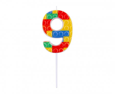 ARTICOLE PARTY - GOD LUMANARE TORT Number 9, blocks, multicolor BH-SPK9