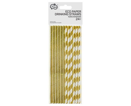 PAIE DIN HARTIE PENTRU BAUTURI gold, mix of two designs, 19.7cm 24/set RP-ZLM2 [2]