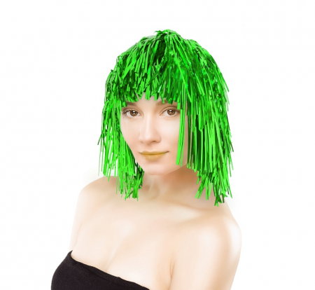 Machiaj, Tatuaje, Masti - GOD PERUCA FOLIE ALUMINIU 35CM VERDE TW/GR