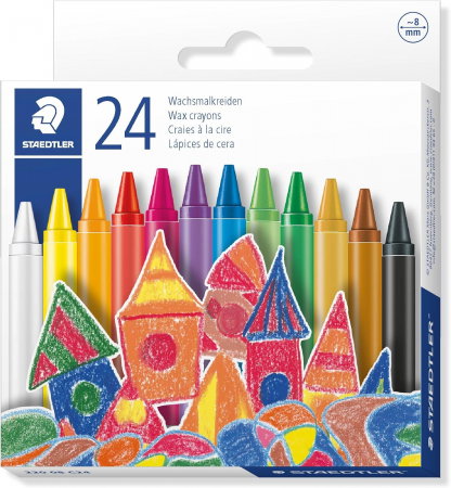Creioane cerate colorate - GRI CREIOANE CERATE STAEDTLER 24/SET 8MM ST-220-080C24