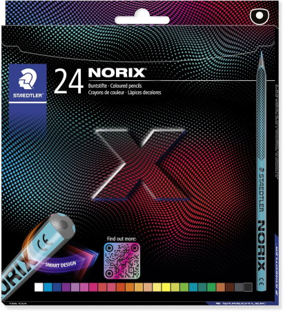Creioane colorate - GRI CREIOANE COLORATE 24/SET STAEDTLER NORIX CUTIE CARTON ST-186-C24