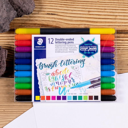 GRI MARKER CALIGRAFIC STAEDTLER 2 CAPETE 0.5-0.8MM ST-3004-TB12 [3]