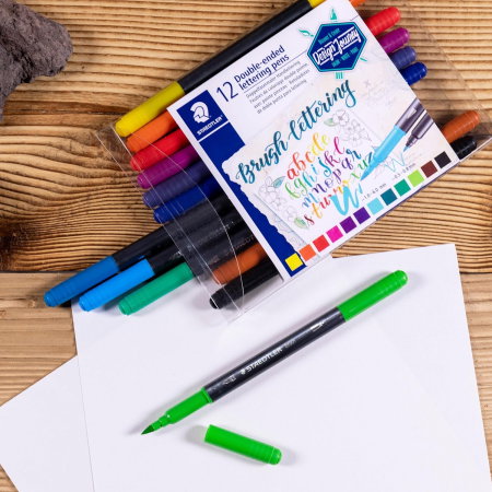 GRI MARKER CALIGRAFIC STAEDTLER 2 CAPETE 0.5-0.8MM ST-3004-TB12 [4]