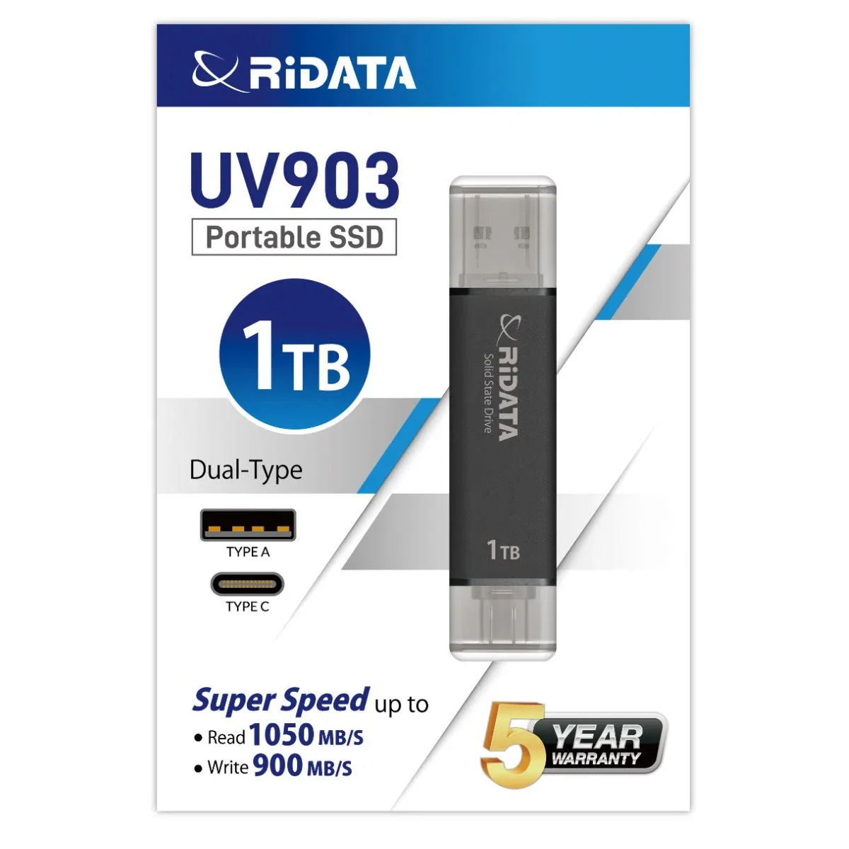 Memorii USB - Hard extern SSD dual port 1TB Ridata 3.2