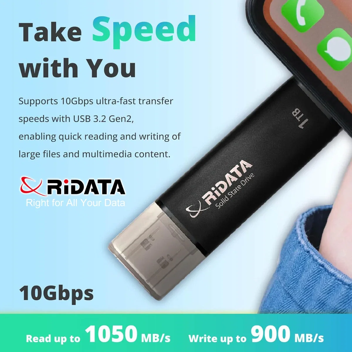 Hard extern SSD dual port 1TB Ridata 3.2 [5]