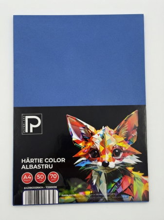 RECHIZITE SCOLARE IPB - Hârtie Color A4 50/Set 70gr Albastru  Paperland - ipb.ro
