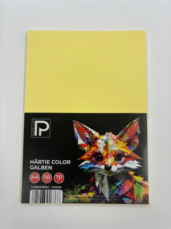 RECHIZITE SCOLARE IPB - Hârtie Color A4 50/Set 70gr Galben 11300029 Paperland