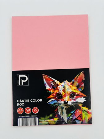 RECHIZITE SCOLARE IPB - Hârtie Color A4 50/Set 70gr Roz 11300057 Paperland