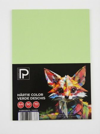 RECHIZITE SCOLARE IPB - Hârtie Color A4 50/Set 70gr Verde Deschis 11300030 Paperland