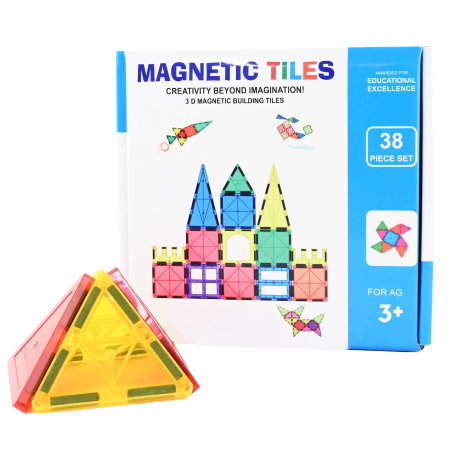 Joc Inteligent 3D - 38 Piese Magnetice Educative STEM Translucide 28201 [1]