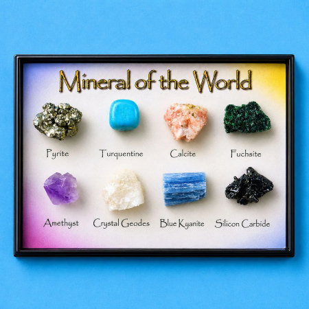 RECHIZITE SCOLARE IPB - Joc Educativ - Set 8 Minerale Naturale 0.5-1.5cm 50969