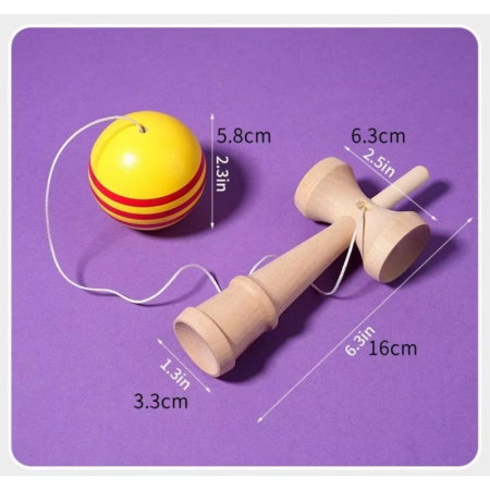JOC LEMN KENDAMA NATUR/BICOLOR 18*6.2cm  J1873 [3]