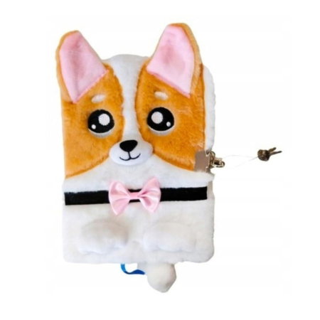 Jurnale cu cheita, lacat, magnet - Jurnal cu Lacăt 3D A5 My Little Friend Corgi Puf 96 File