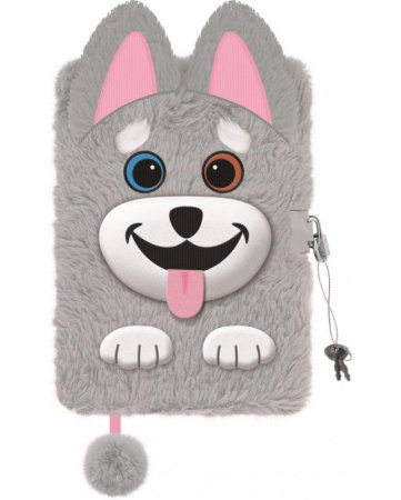 Jurnale cu cheita, lacat, magnet - Jurnal cu Lacăt 3D A5 My Little Friend Husky Puf 96 File