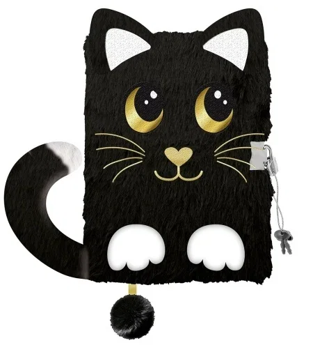 Jurnale cu cheita, lacat, magnet - Jurnal cu Lacăt 3D A5 My Little Friend Night Cat 96 File
