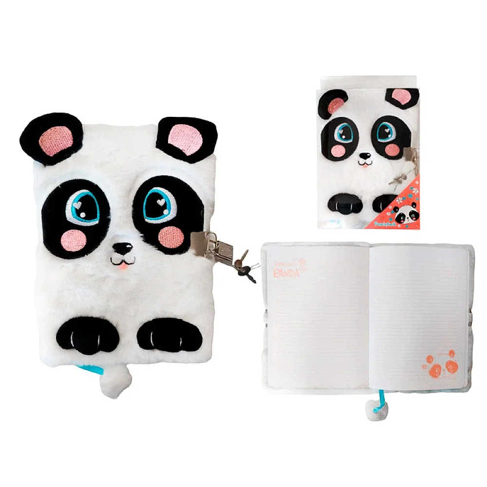 Jurnale cu cheita, lacat, magnet - Jurnal cu Lacăt 3D A5 My Little Friend Panda 96 File