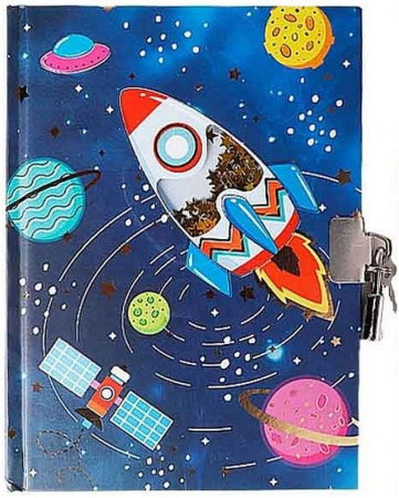 Jurnale cu cheita, lacat, magnet - JURNAL CU LACAT IPB 178*130MM 80F CERVANTES SPATIU COSMIC PB891-11