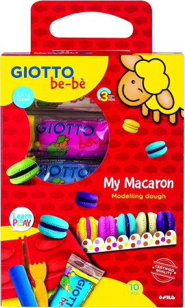 Produse nontoxice destinate copiilor sub 3 ani - Kit Modelaj Giotto be-bè My Macaron - 10 Piese