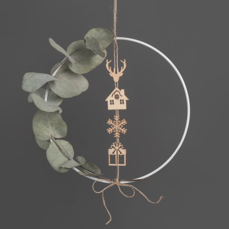 DECORATIUNI LEMN CRACIUN  45 piese, 9 modele, 3cm 18521022 [2]
