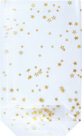 Celofan pentru flori - PUNGA CELOFAN HEYDA 95*160MM STELE AURII TRANSPARENT 10/SET 3089250