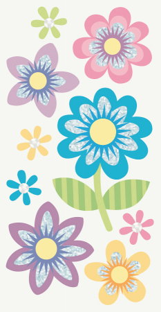 HOBBY - KP STICKER DECOR 7.5*16.5CM FLORI 9 PCS 3780644