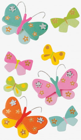 Accesorii decorative pentru flori - KP STICKER DECOR 7.5*16.5CM FLUTURI CU STRASSURI 8 PCS 3780710