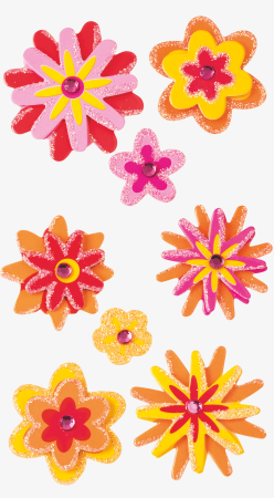 STICKER DECOR 7.5*16.5CM MIX FLORI 8 PCS 3780686 [1]