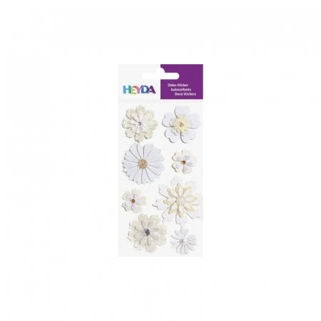 Stickere Decorative - KP STICKER DECOR 7.5*16.5CM MIX FLORI ALBE 8 PCS 3780708
