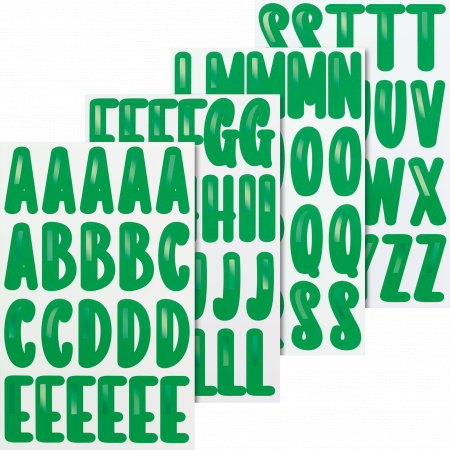 Stickere Decorative - KP STICKER DECOR ALFABET 4 COLI/SET VERDE METALIC 3780827