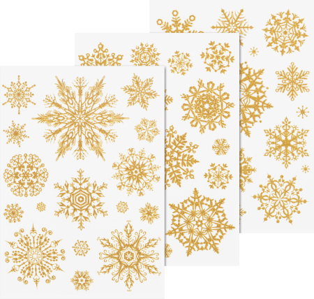 STICKER DECOR FEREASTRA CRISTALE GHEATA 3 COLI/SET GLITTER AURIU 3584466 [0]
