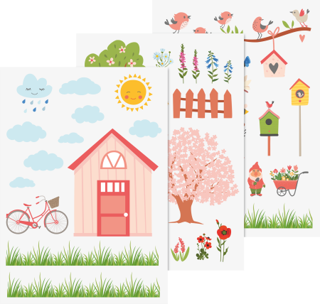 HOBBY - Sticker Decor Fereastra Gradina 3 Coli Heyda