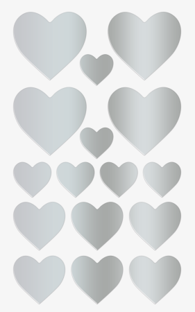 Stickere Inimioare Argintii 4 Coli Heyda - [1]