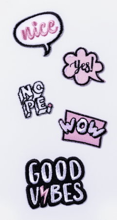 Etichete textile - KP STICKERE TEXTILE 7.5*16.5CM GOOD VIBES 5 PCS 3782838
