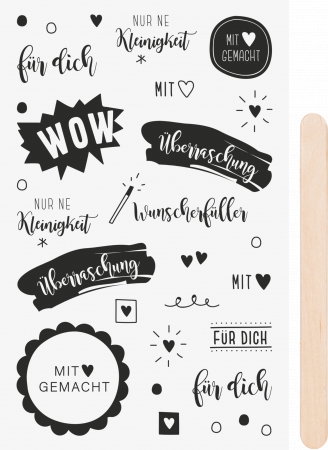 Transfer - KP STICKERE TRANSFERABILE DIVERSE MESAJE NEGRE 10*19CM 3780901