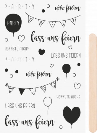 Transfer - KP STICKERE TRANSFERABILE PARTY NEGRE 10*19CM 3780900