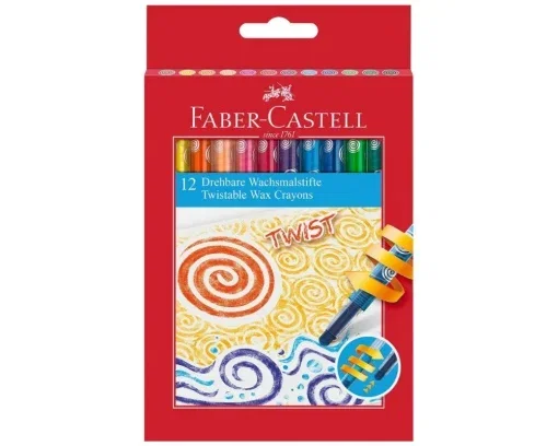 RECHIZITE SCOLARE IPB - Creioane Cerate Faber-Castell 12 Set Retractabile FC120003