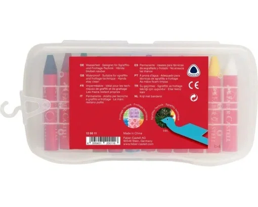 Creioane Cerate Faber-Castell Jumbo 12 Set FC120011 Cut [2]