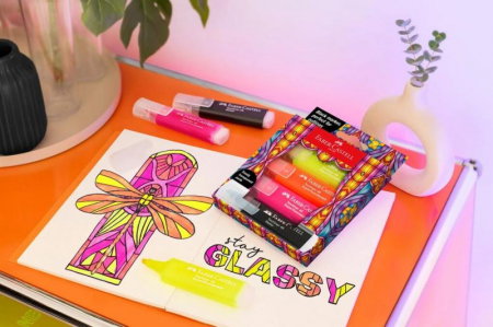 LEC TEXTMARKER FABER-CASTELL 4/SET SUPER FLUO EDITIE SPECIALA GLASSY FC254693 [2]