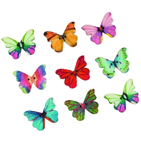 Materiale pentru decorat ouă și aranjamente - ACCESORII CREATIE FLUTURI LEMN COLOR 10-12/SET A1211