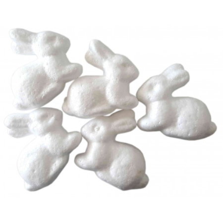 Decoratiuni din polistiren - ACCESORII POLISTIREN IEPURAS 5/SET 6CM A868