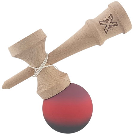 JOC LEMN KENDAMA 18CM RUBBER GRIP NEGRU/ROSU/MOV J1896/161671 [0]