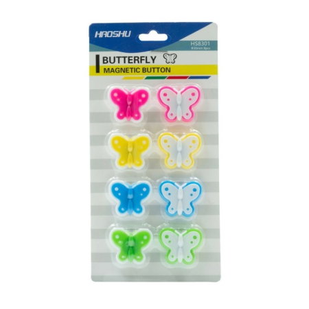 MIJLOACE DE PREZENTARE - MAGNETI FLUTURI 30mm 8/set HS8301/M1628