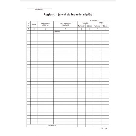 Formulare tipizate - REGISTRU JURNAL INCASARI SI PLATI A4 PORTRET T157