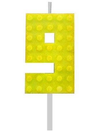 LUMANARE TORT Number 9, brick/model constructie, 5.5cm 7C-SUK9 [1]