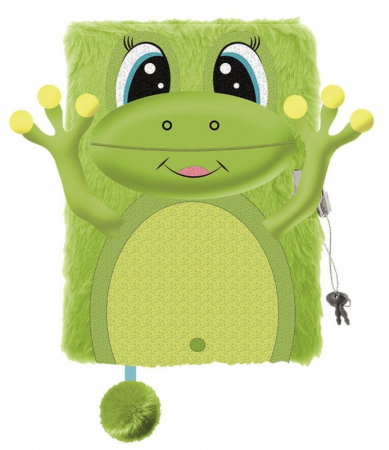 Carnetele notite copii - MA JURNAL CU LACAT 3D A5 MY LITTLE FRIEND HAPPY FROG PUF 96 FILE 669446