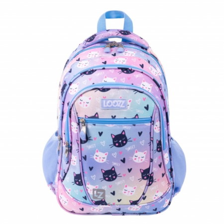 RECHIZITE SCOLARE IPB - RUCSAC SCOLAR PREMIUM LOOZZ 3 COMPARTIMENTE HAPPY CATS 720079