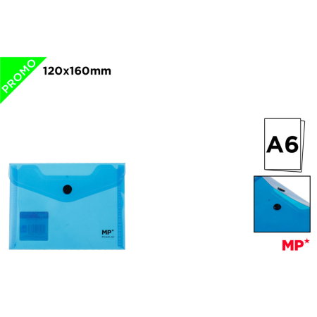 Mape tip plic cu capsa - Mapa Plastic IPB A6 cu Capsa Albastru Deschis Transparent PC545-04