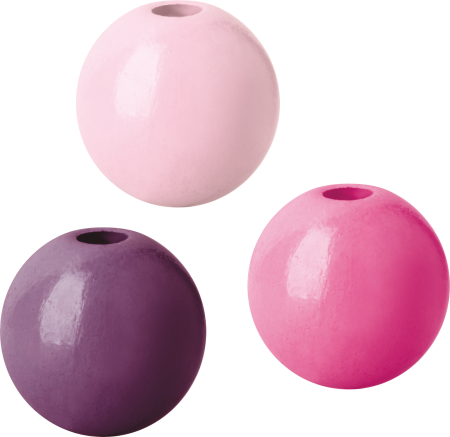 Set 50 Mărgele Lemn 10mm Mix Roz-Violet Knorr Prandell [1]